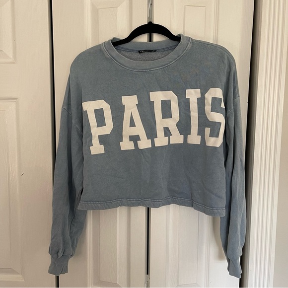 Zara Oversized Cropped Sweatshirt - Picture 2 of 5